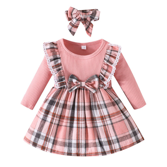 Baby Toddler Girl Fall Winter Clothes Christmas Outfit Xmas Plaid Dress Christmas Dress Outfit Plaid Long Sleeve Xmas Skirt