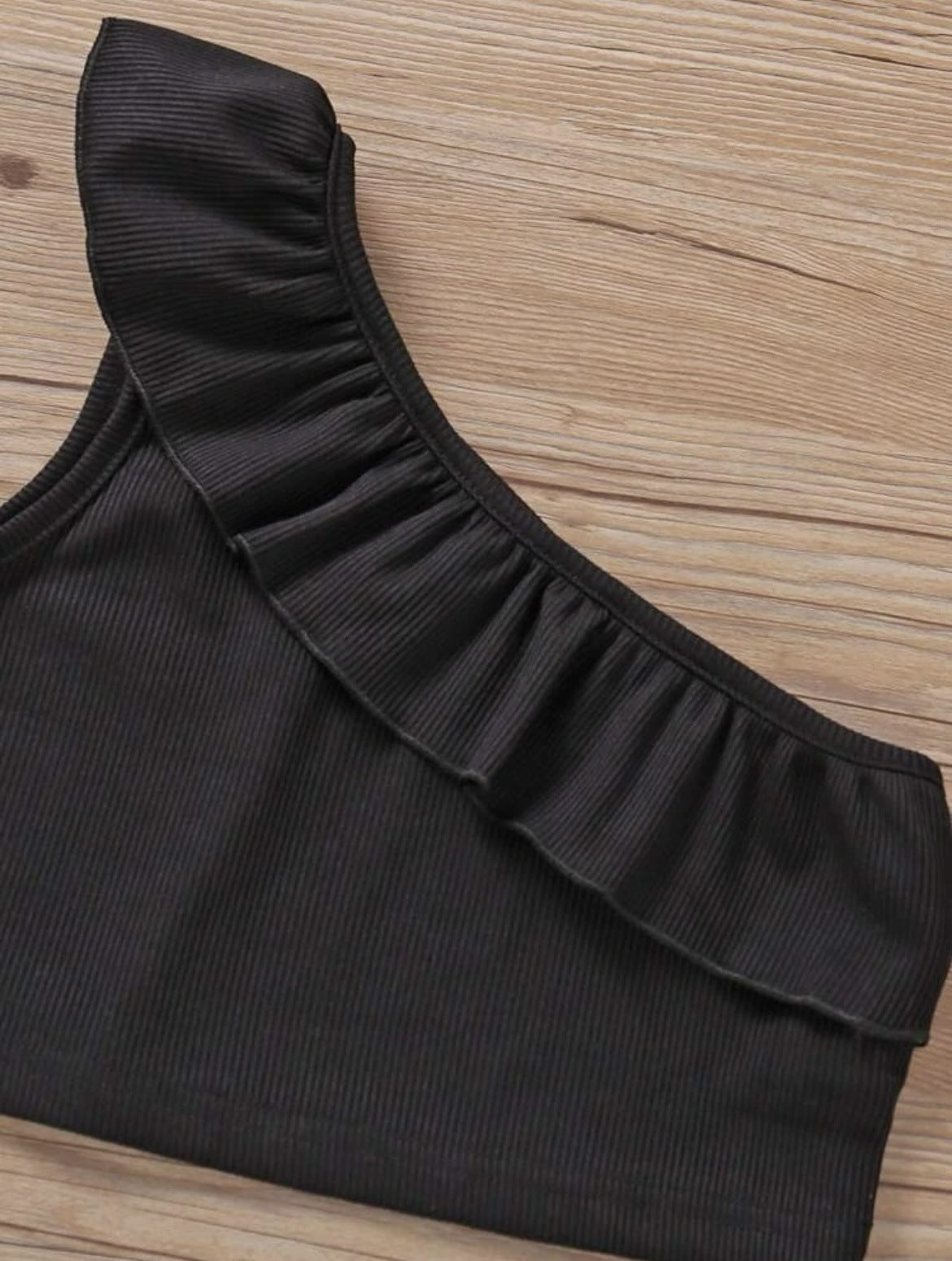 Baby Girls Fashion Solid Color One-shoulder Vest for Party Daily Wear, Perfect for Outdoor