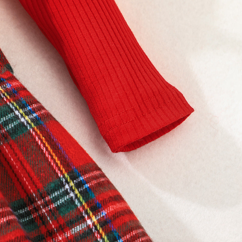 Baby Toddler Girl Fall Winter Clothes Christmas Outfit Xmas Plaid Dress Christmas Dress Outfit Plaid Long Sleeve Xmas Skirt