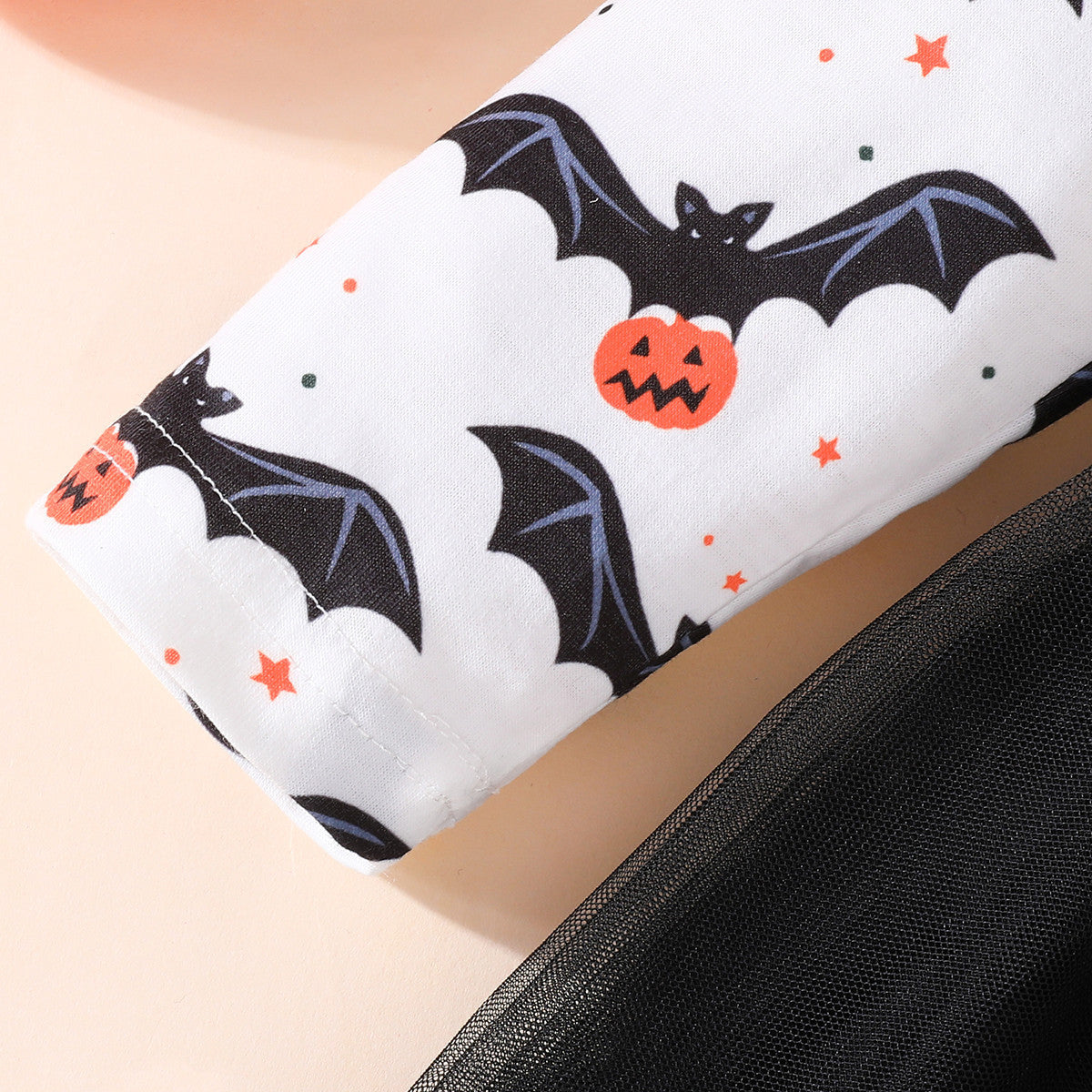 Children Girl's Halloween Dresses Black Orange Cat Cartoon Princess Dress For Girls Toddler Baby Kids Halloween Costume