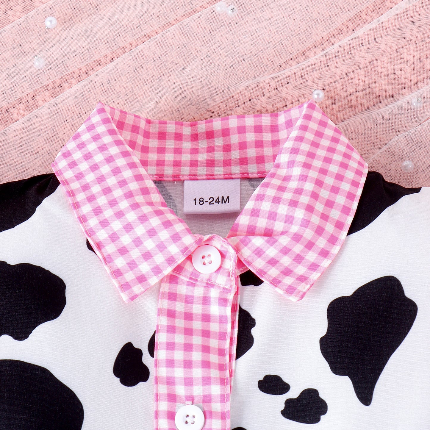 Baby Girl Countryside-style 2pcs Summer Outfits Fly Sleeve Cow Print Button Shirt + Denim Shorts Set Toddler Clothes Farm Girl, Perfect for Outdoor
