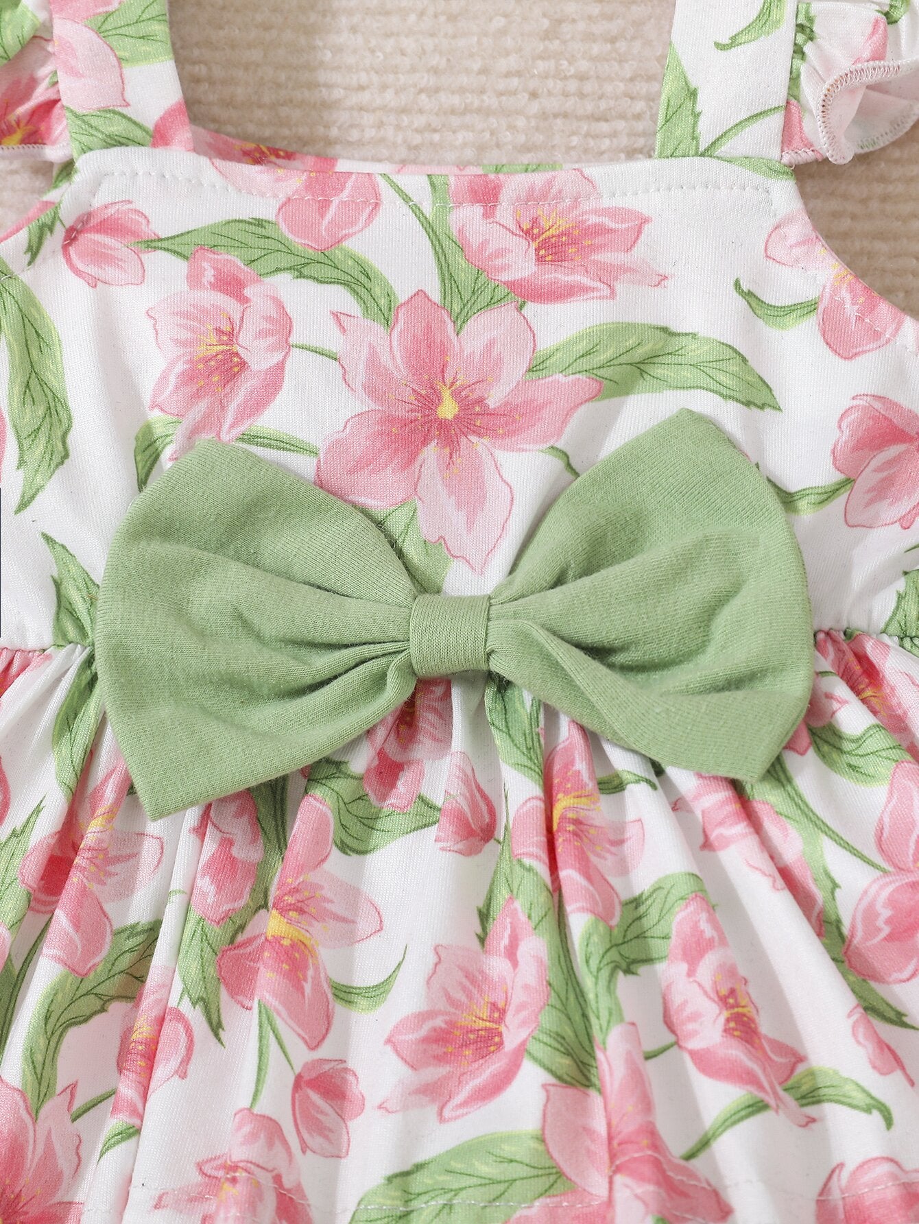 Toddler Baby Girl Summer Clothes Infant Outfits Ruffle Sleeveless Floral Printed Bowknot Tank Top Cute Shorts Sets