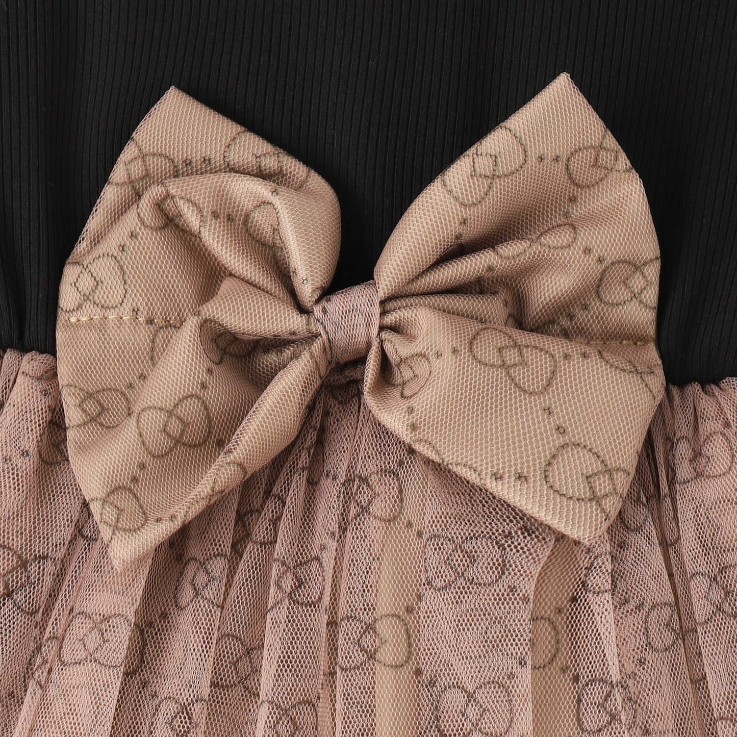 Spring and Summer Girls' dress Short Sleeve Stitching Mesh Tutu Dress Daily Fashion Casual Princess Dress
