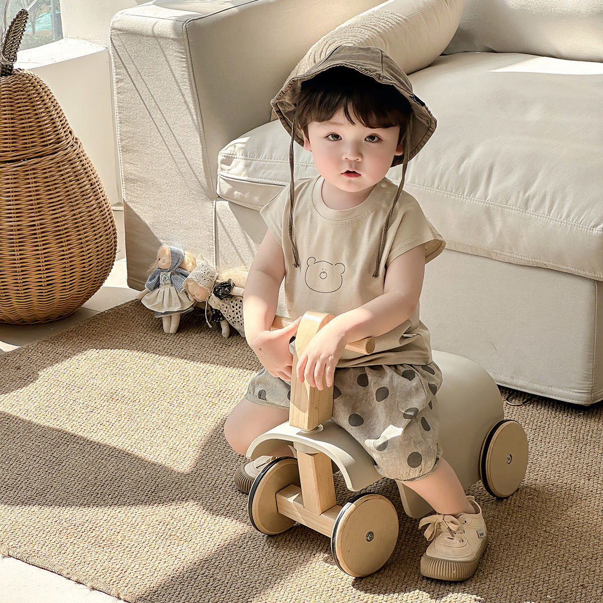 Little Bear Short-sleeved T-shirt Set for Boys