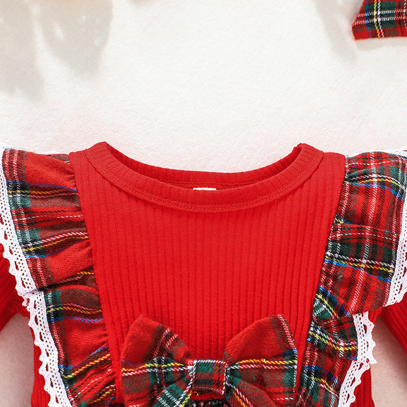 Baby Toddler Girl Fall Winter Clothes Christmas Outfit Xmas Plaid Dress Christmas Dress Outfit Plaid Long Sleeve Xmas Skirt