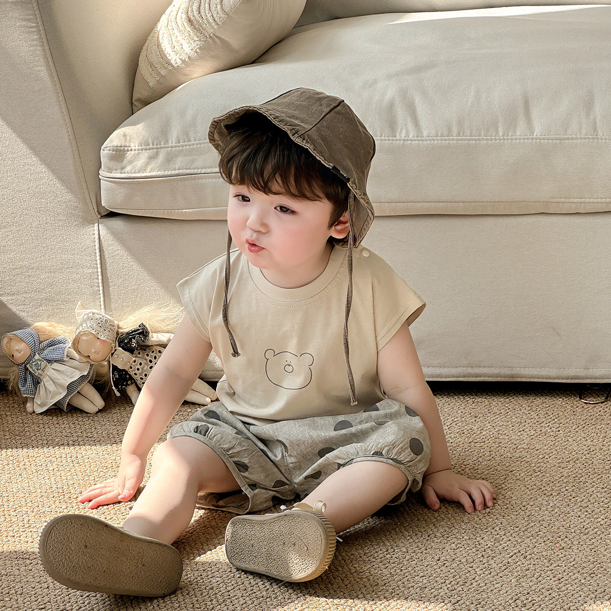 Little Bear Short-sleeved T-shirt Set for Boys