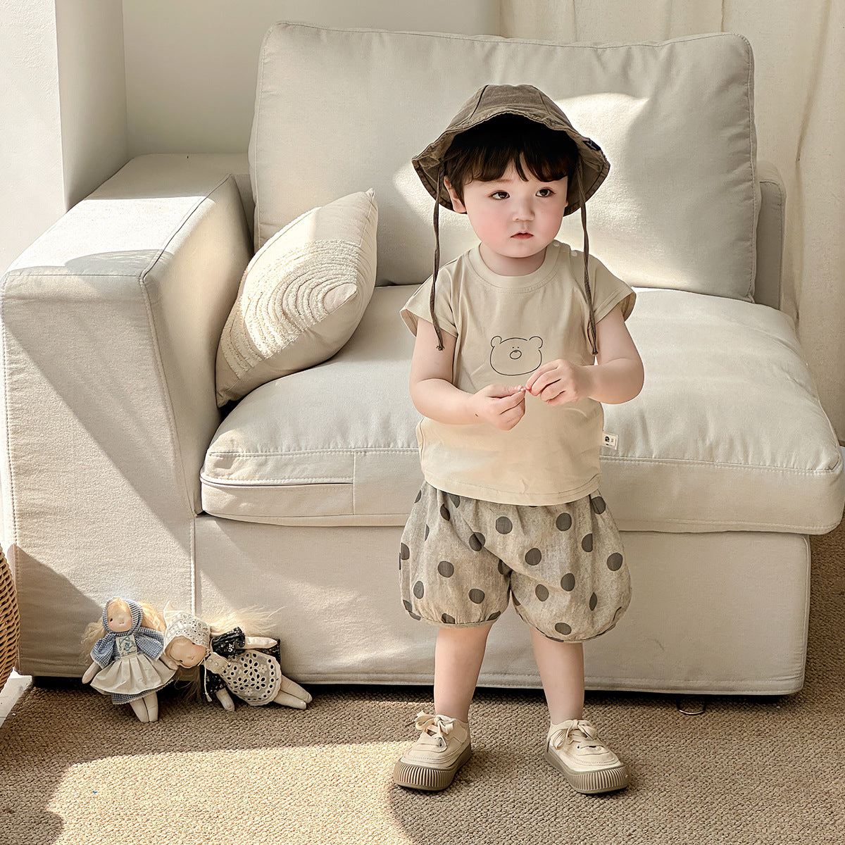 Little Bear Short-sleeved T-shirt Set for Boys