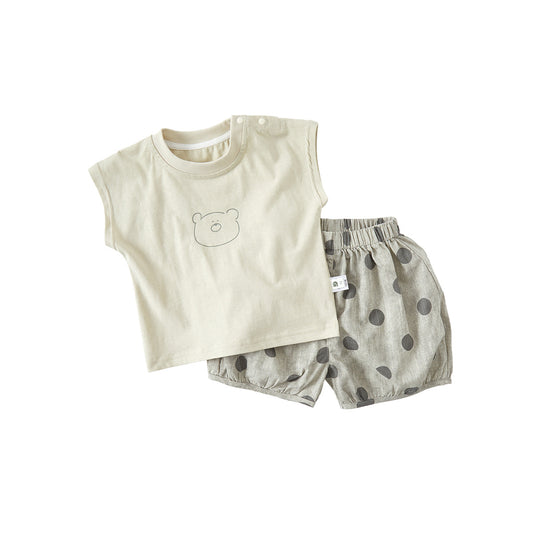 Little Bear Short-sleeved T-shirt Set for Boys