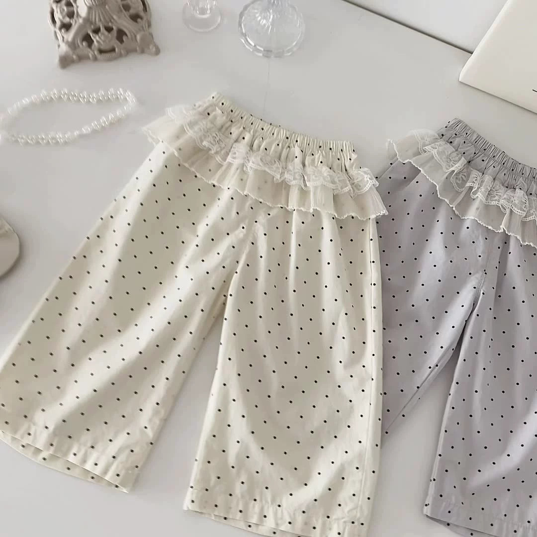 Girl's cute mesh fart curtain polka dot pants