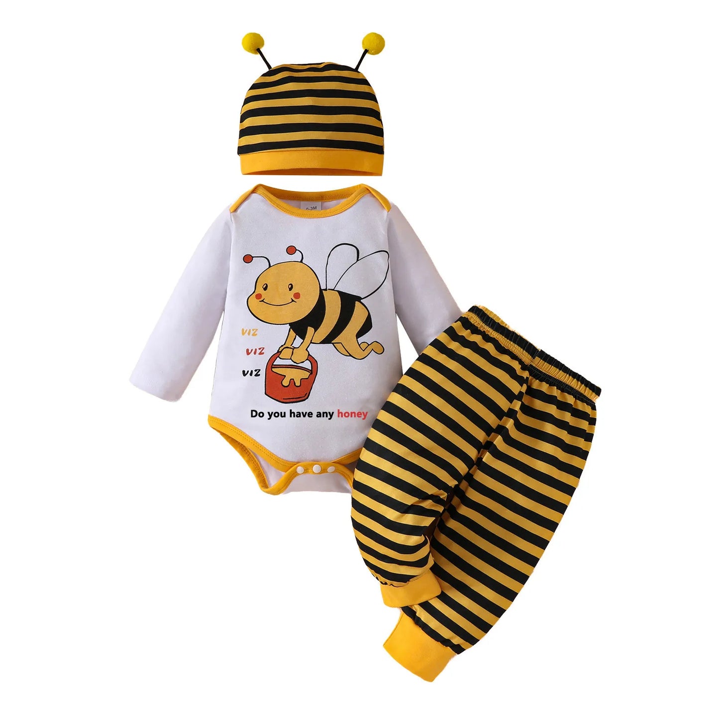 LittleBuzz 3-Piece Bee Outfit Set Cute Baby Bee Outfit Set