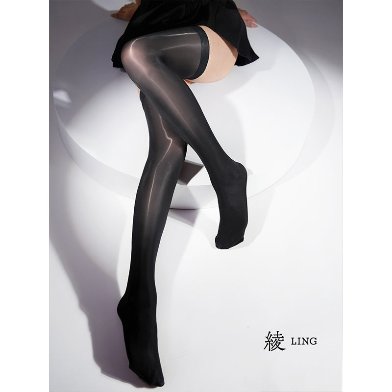 Lingerie 'Fei' Sweet and Spicy Versatile Semi-Transparent JK Anime-style Over-the-Knee Socks, Black Stockings, Suitable for Spring and Autumn Outdoor Wear