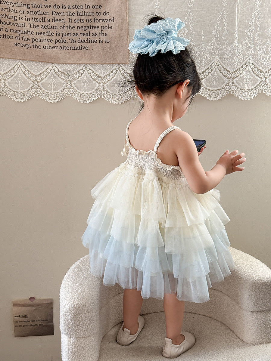 Girl's Suspender Mesh Princess Dress