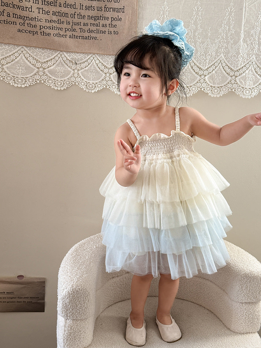 Girl's Suspender Mesh Princess Dress