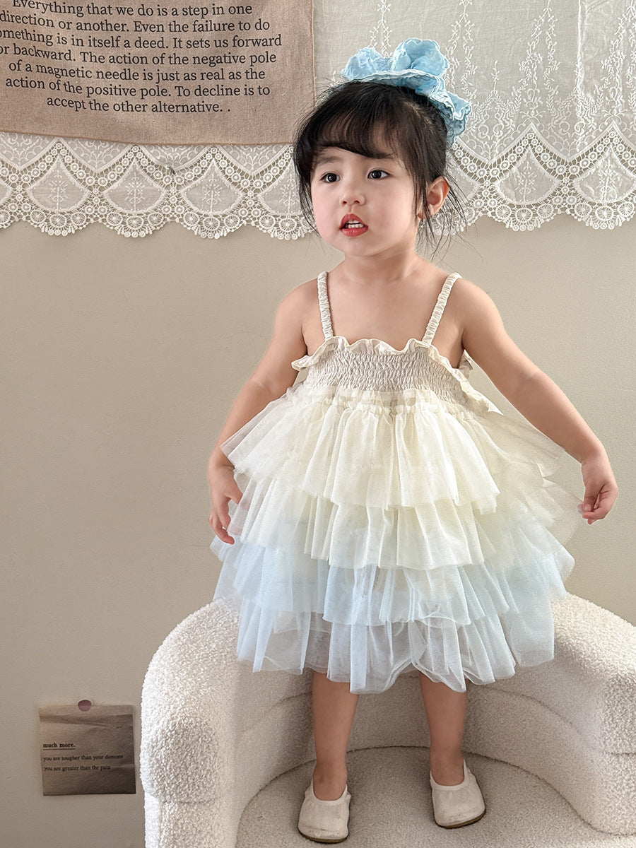 Girl's Suspender Mesh Princess Dress
