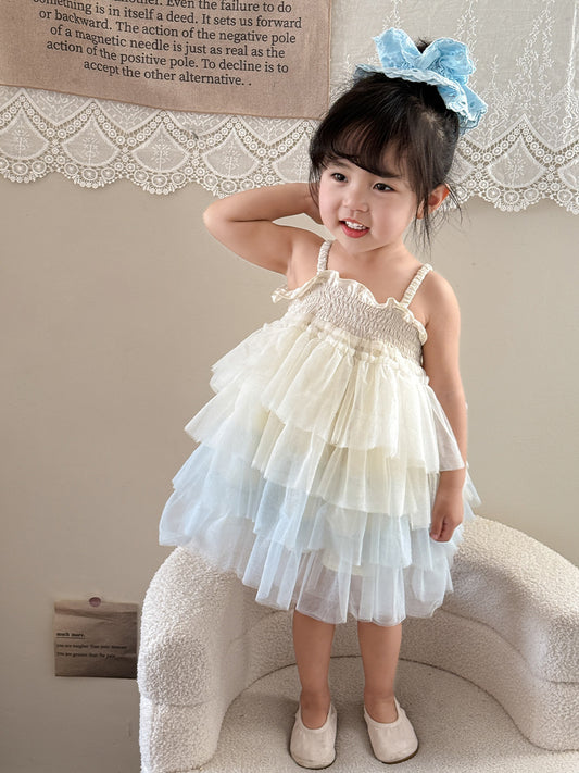 Girl's Suspender Mesh Princess Dress