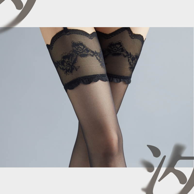 Lingerie"Re" 3D High-Waist Pure Desire Lace Integrated Suspender Stockings – Ultra-Thin