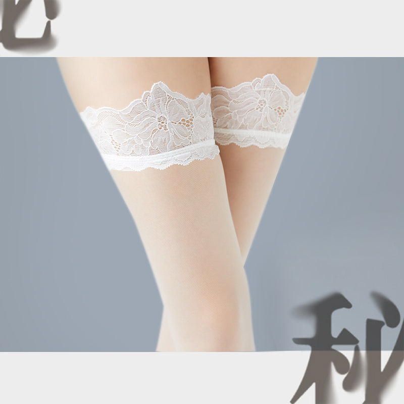 Lingerie "Duan" 3D French Lace Over-The-Knee Stockings with Silicone Non-Slip Design – Ultra-Thin, Sexy, and Silicone Non-Slip – One Size Fits Most