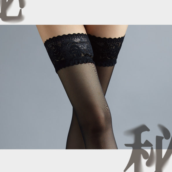 Lingerie "Duan" 3D French Lace Over-The-Knee Stockings with Silicone Non-Slip Design – Ultra-Thin, Sexy, and Silicone Non-Slip – One Size Fits Most