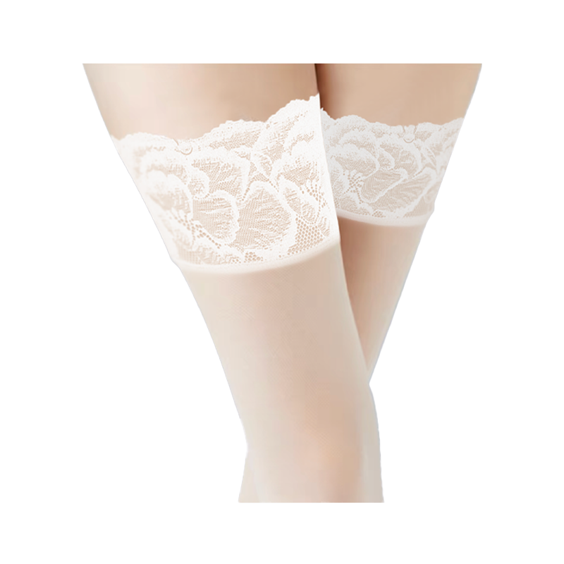 Lingerie "Duan" 3D French Lace Over-The-Knee Stockings with Silicone Non-Slip Design – Ultra-Thin, Sexy, and Silicone Non-Slip – One Size Fits Most